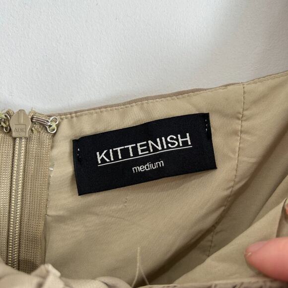 Kittenish Sage Green Lace Up Cinched Ruched Long Sleeve Mini Dress Medium - Picture 6 of 6